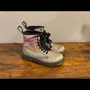 Kids Glitter Rainbow Dr Martens Boots